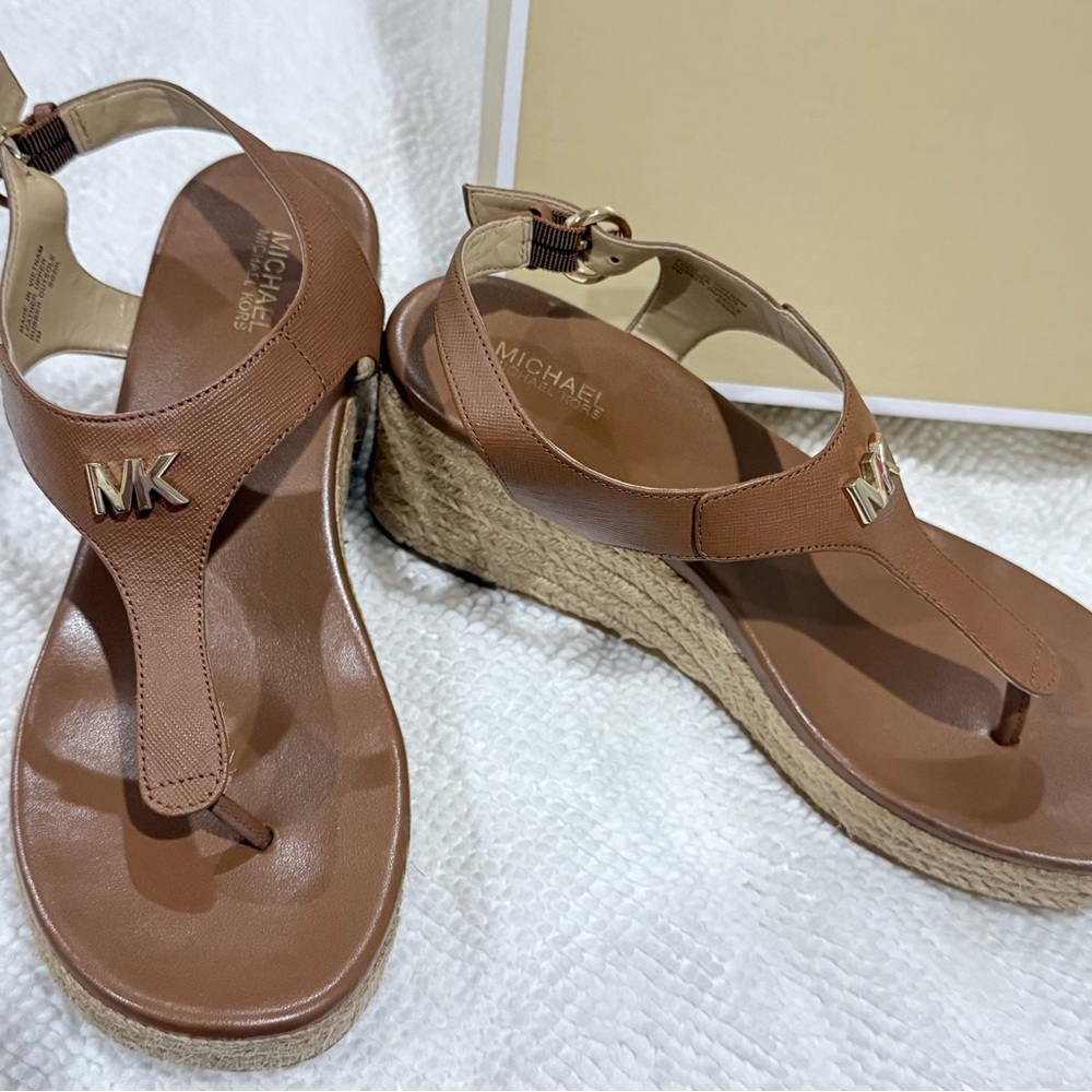 Michael Kors Tan Wedge Sandals